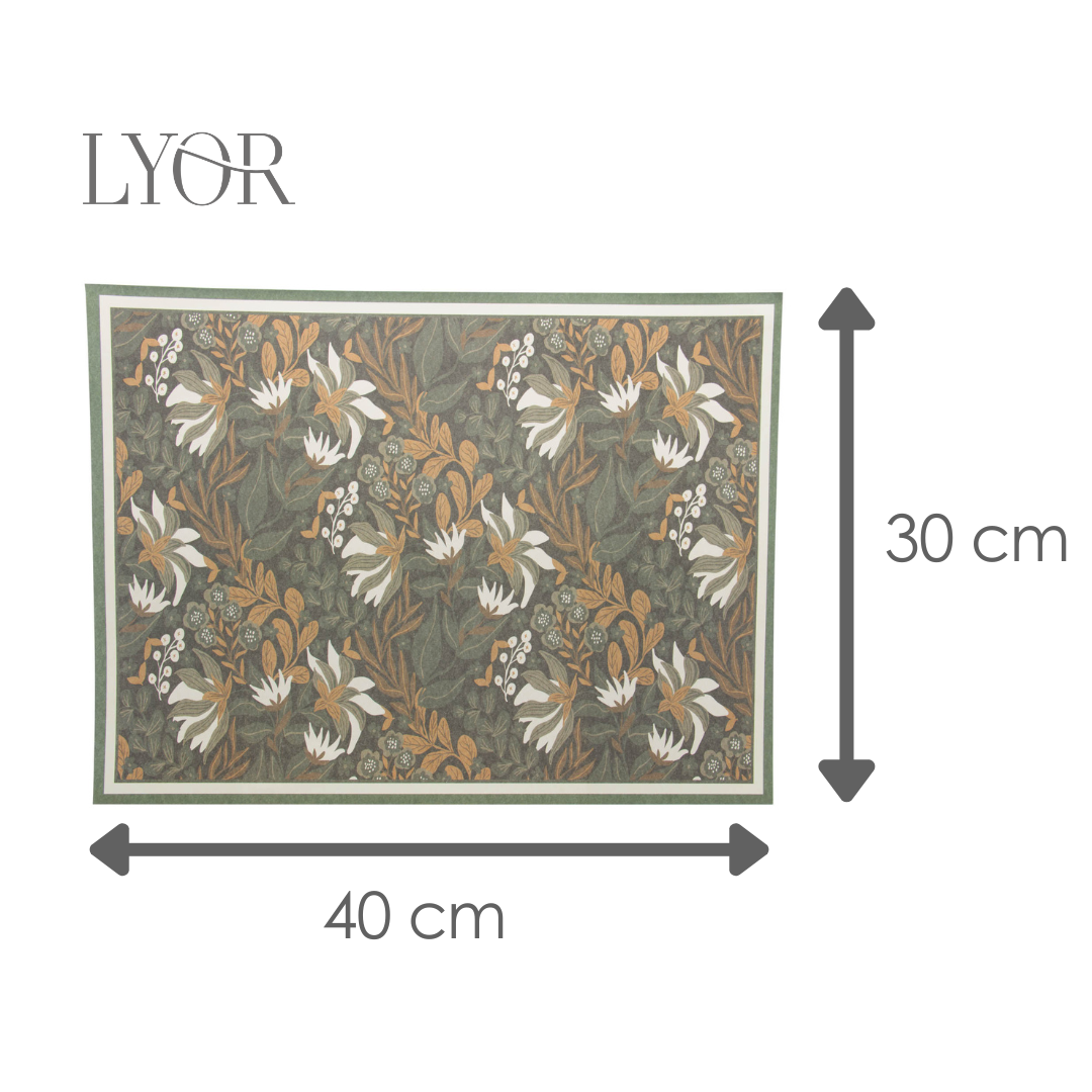 Conjunto 24 Jogos Americanos de Papel Green Garden 40cm x 30cm - Lyor