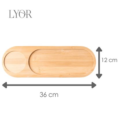 Conjunto 3 Peças Petisqueira com Bandeja e Tábua Encanto de Natal  36cm x 12cm x 6cm Bambu - Lyor
