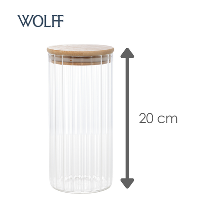 Porta Mantimento com Tampa em Bambu 950ml Vidro Borossilicato - Wolff