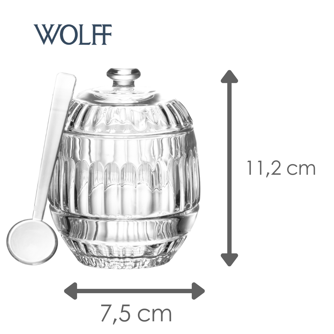 Açucareiro com Colher Frame 7,5cm x 7,5cm x 11cm Cristal - Wolff