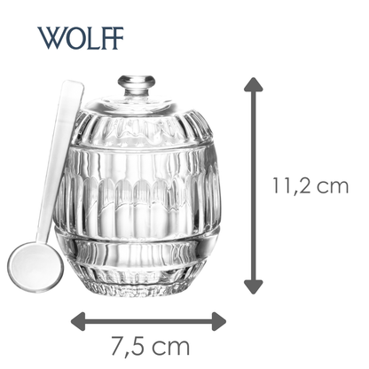 Açucareiro com Colher Frame 7,5cm x 7,5cm x 11cm Cristal - Wolff