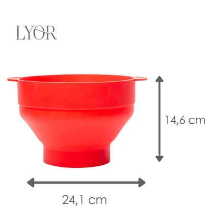 Pipoqueira para Micro-Ondas de Silicone Vermelha 20cm x 24cm x 15cm - Lyor