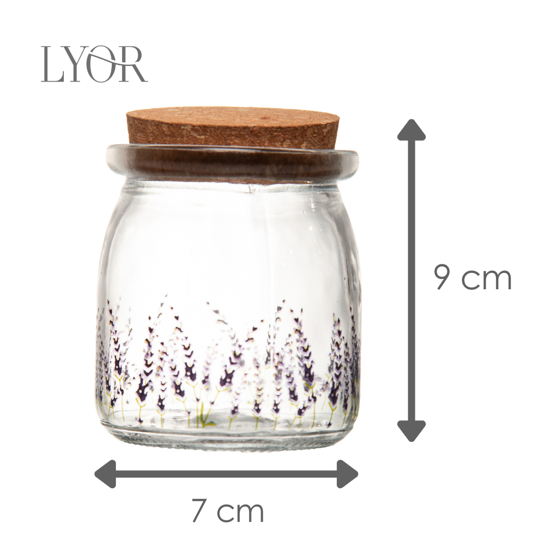 Pote Redondo com Tampa de Cortiça Provence 200ml Vidro - Lyor
