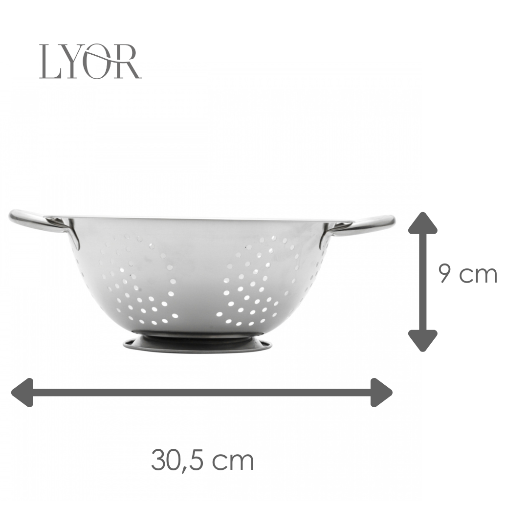 Escorredor de Massas de Aço Inox Prime 24cm - Lyor