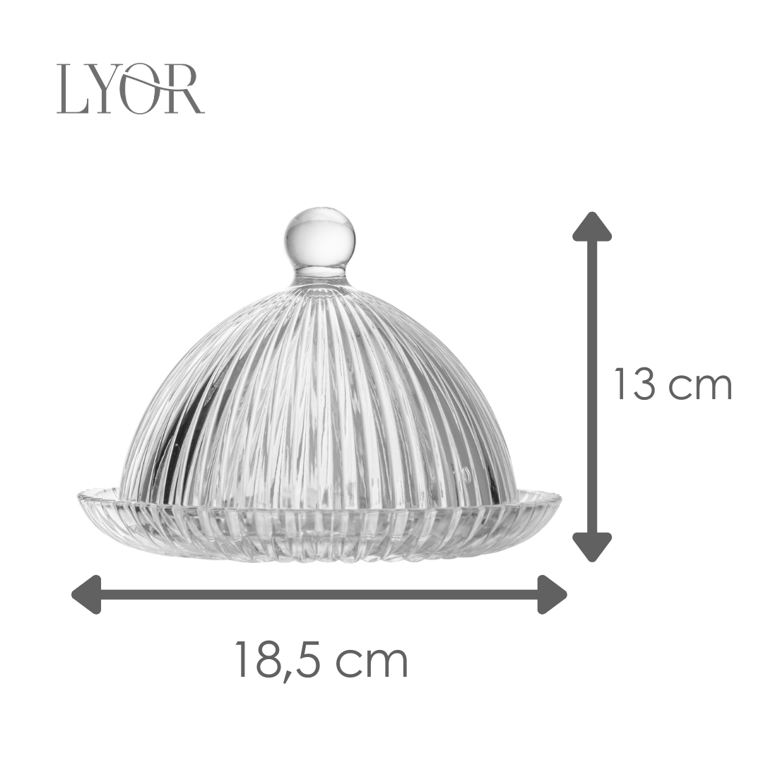 Queijeira Renaissance 18,5cm x 13cm Cristal - Lyor