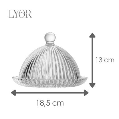 Queijeira Renaissance 18,5cm x 13cm Cristal - Lyor