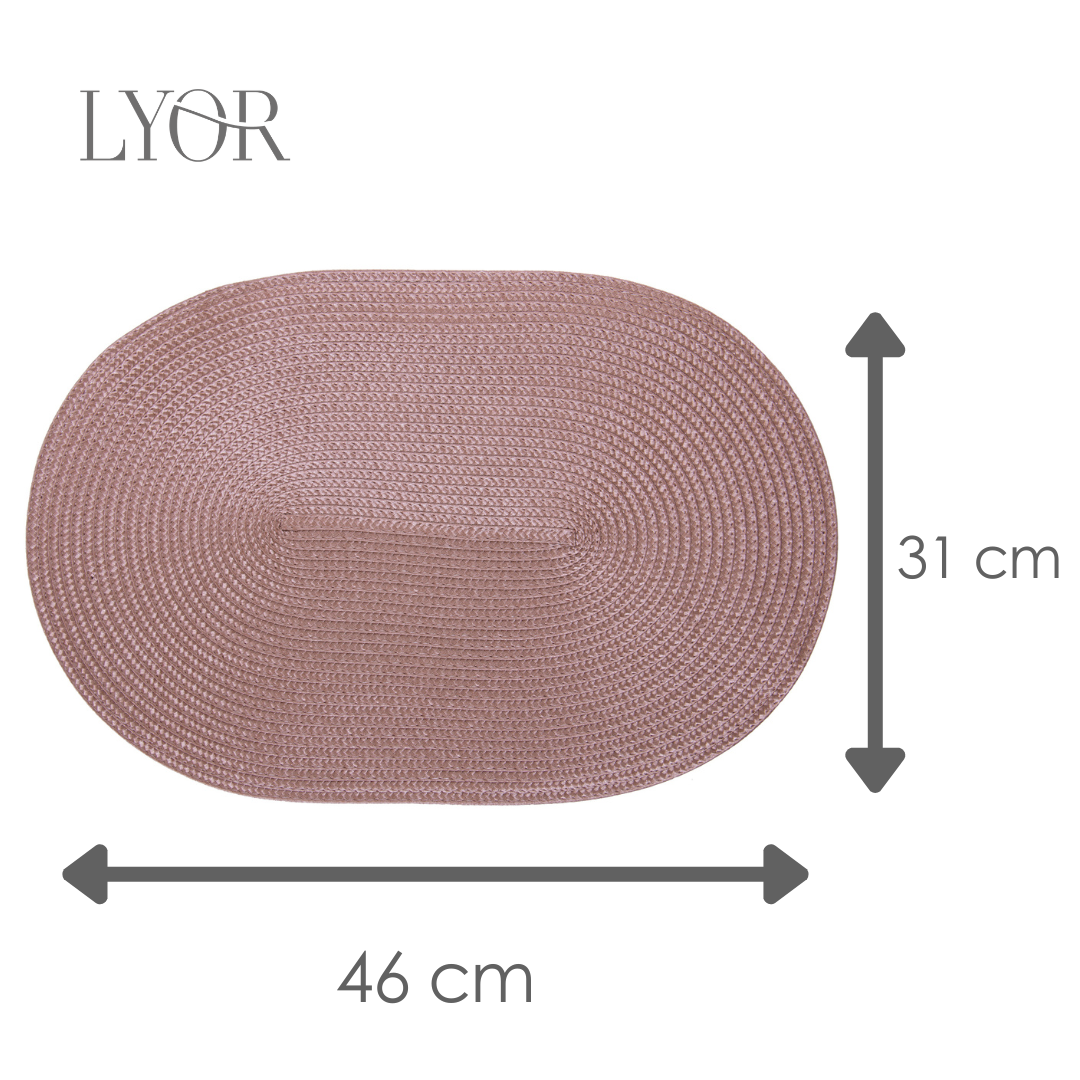 Lugar Americano Oval Fresno 46cm x 31cm Dourado Polipropileno - Lyor