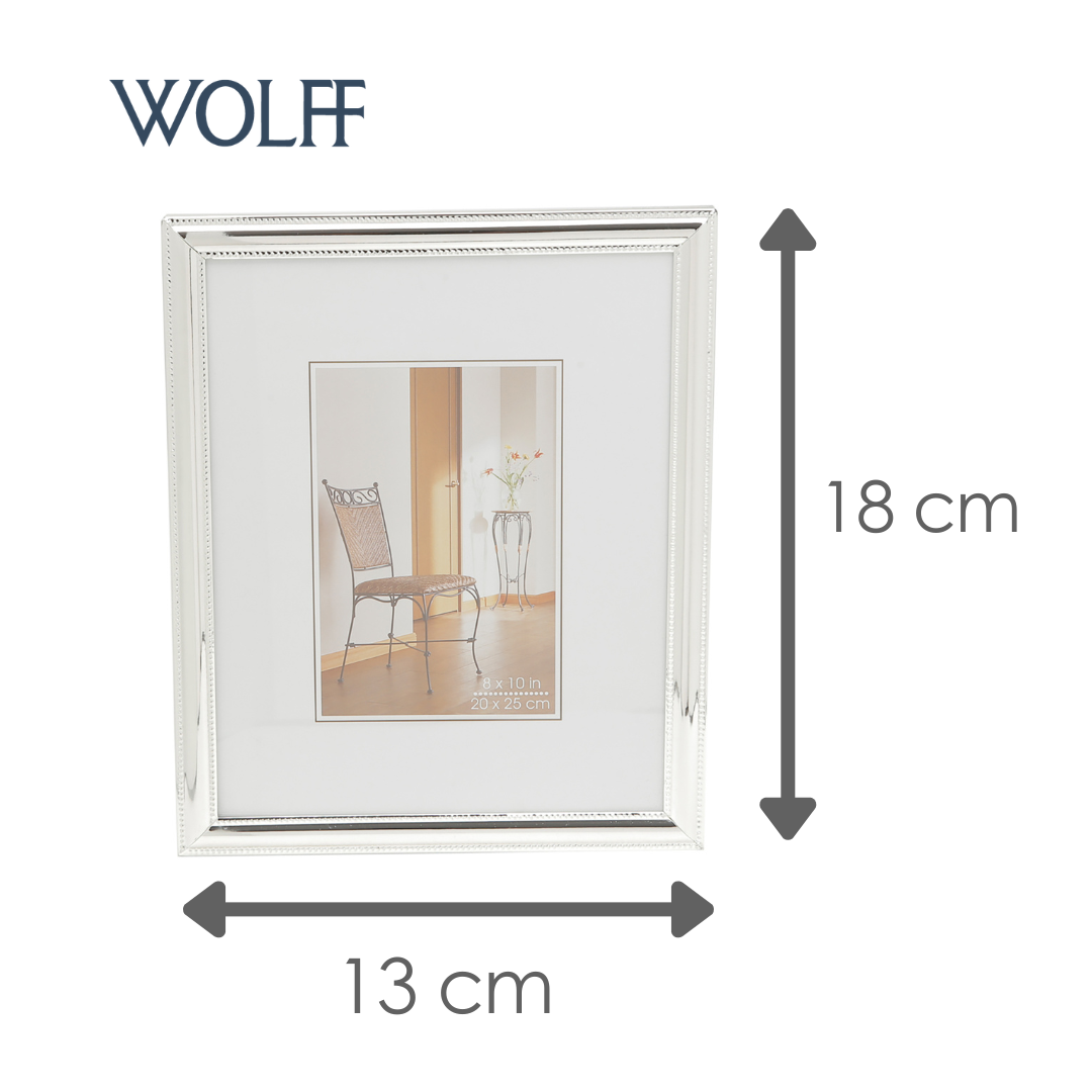 Porta-Retrato de Aço Friso Prata 13cm x 18cm - Wolff