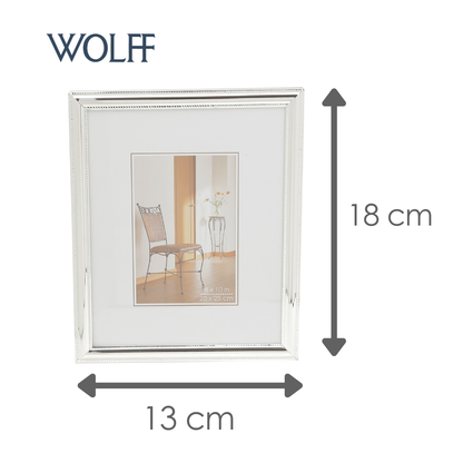 Porta-Retrato de Aço Friso Prata 13cm x 18cm - Wolff