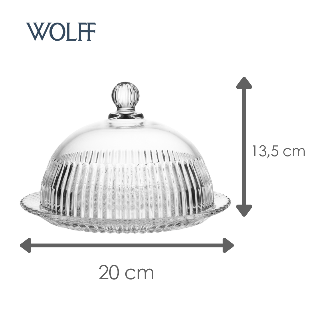Queijeira de Cristal com Tampa Império 20cm x 20cm x 13,5cm - Wolff