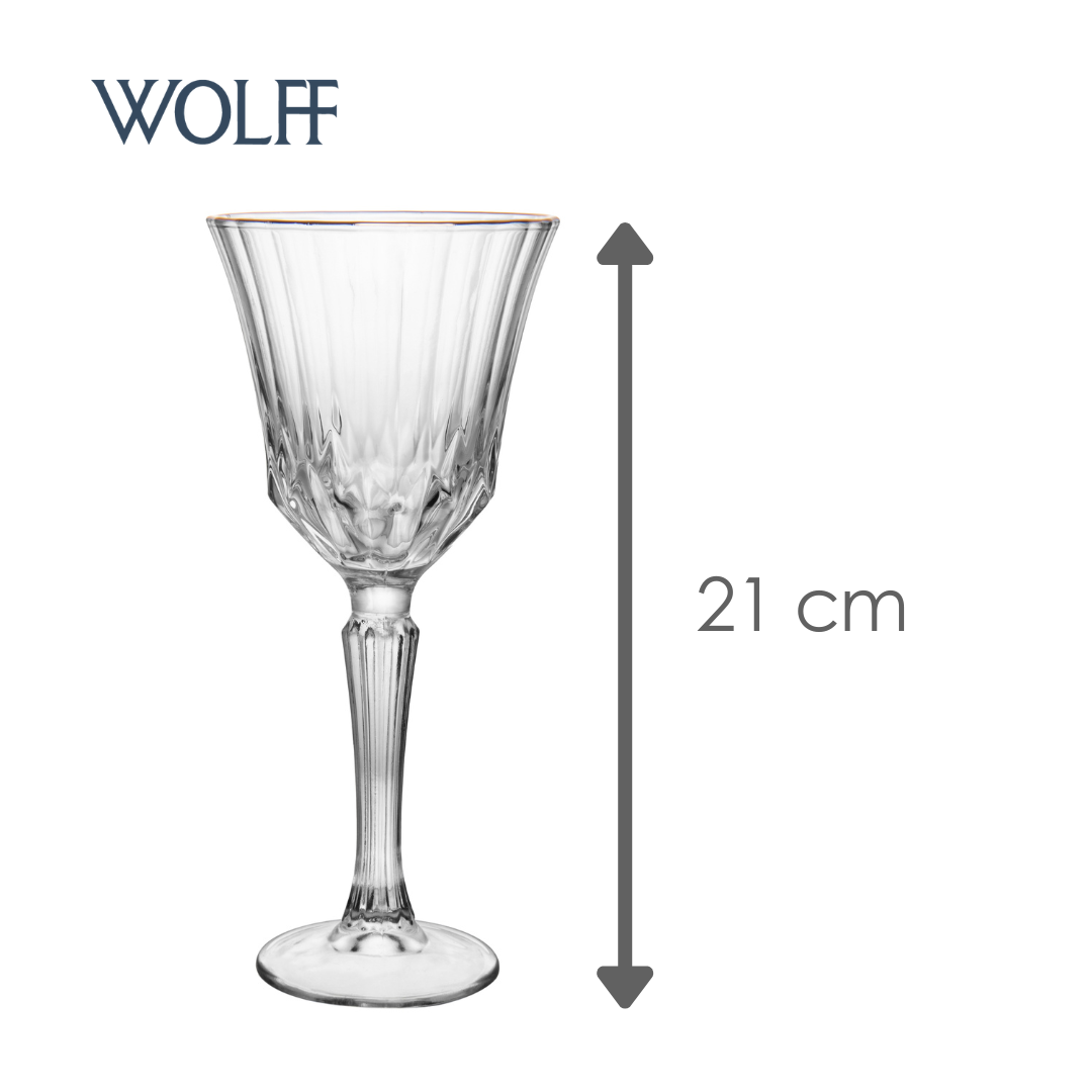 Taça de Vinho Belle Jour com Fio de Ouro 250ml Cristal Ecológico - Wolff