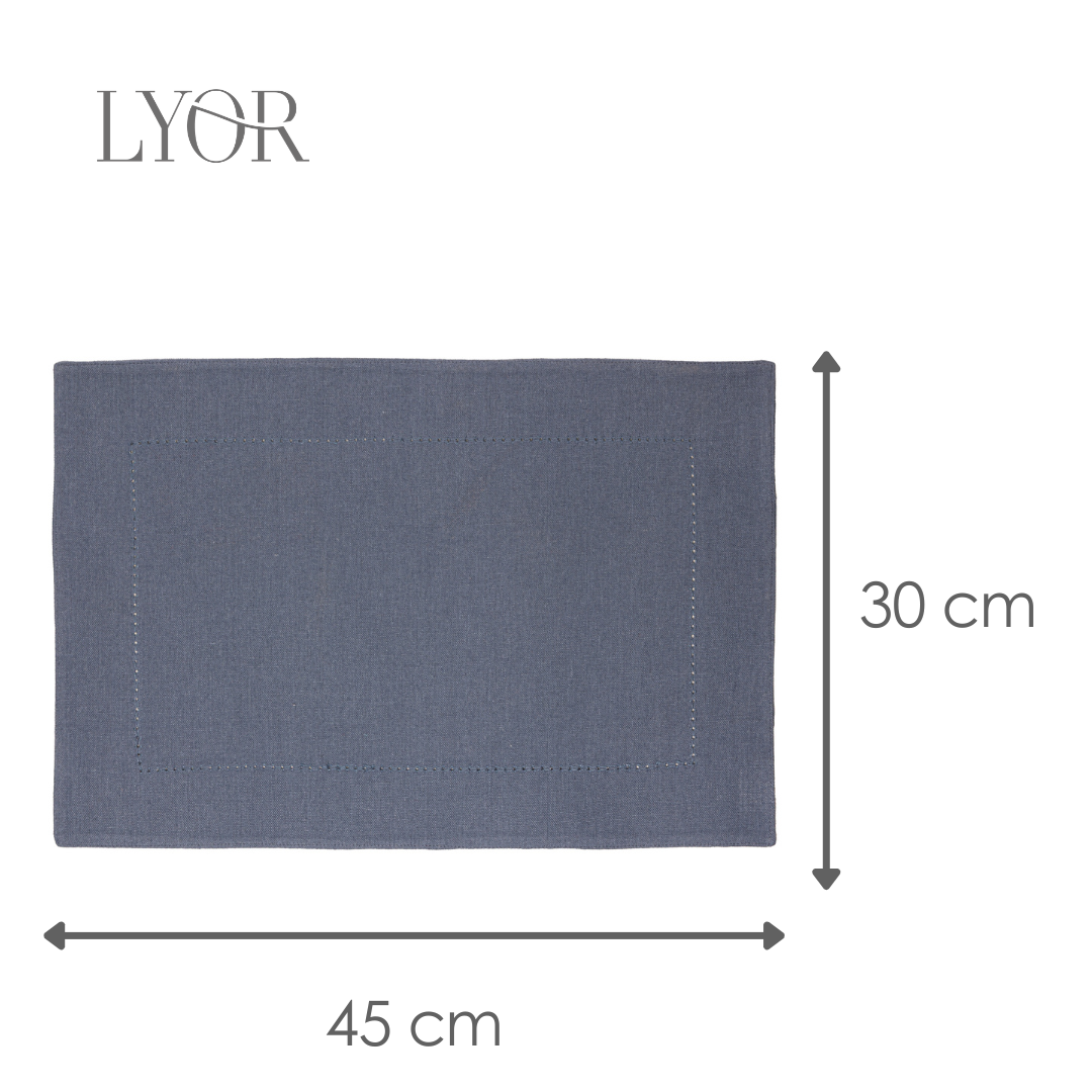 Lugar Americano Lévis 30cm x 45cm Azul Algodão - Lyor