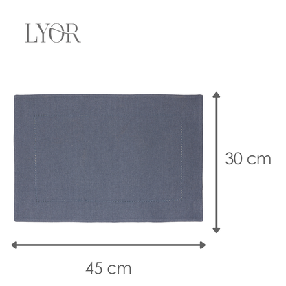 Lugar Americano Lévis 30cm x 45cm Azul Algodão - Lyor