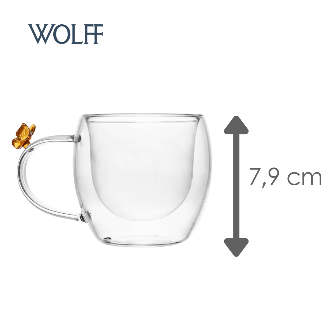 Conjunto 2 Xícaras de Chá Sun Garden 180ml Vidro Borossilicato - Wolff