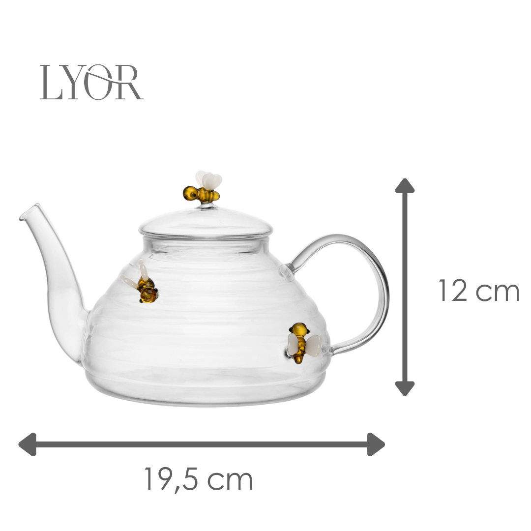 Chaleira de Vidro Borossilicato com Filtro Lovely Bee 650ml - Lyor