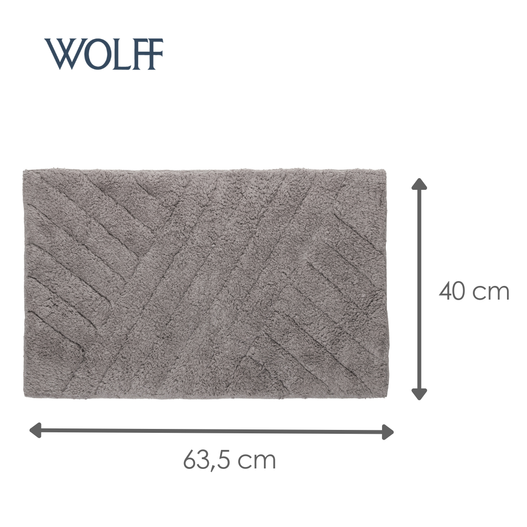 Tapete Bellagio 40cm x 60cm Cinza Algodão - Wolff