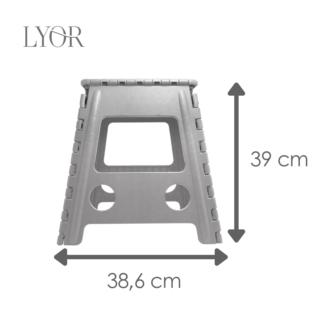 Banco Dobrável de Plástico Cinza 39cm - Lyor
