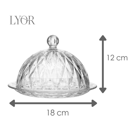 Queijeira Diamond 18cm x 18cm x 12cm Cristal - Lyor