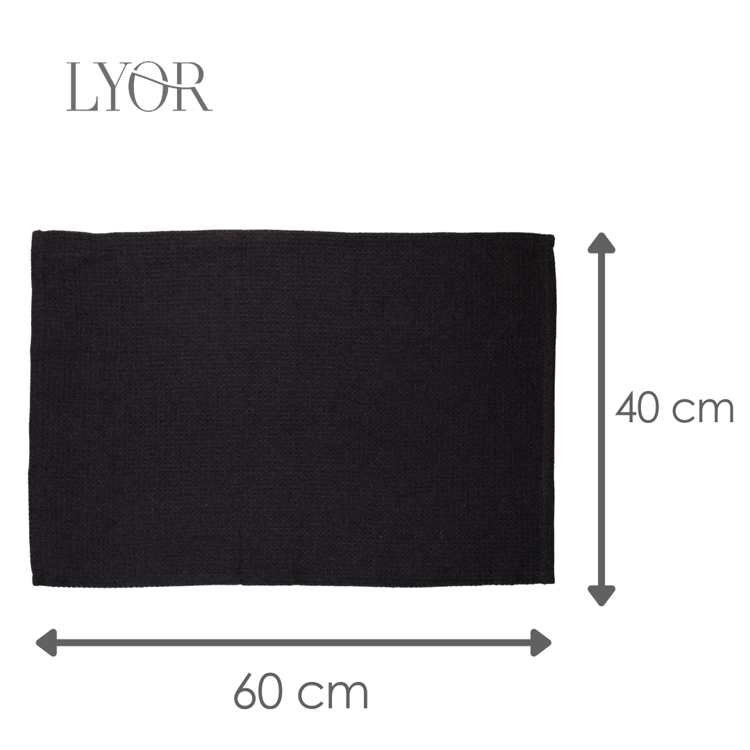 Conjunto 2 Panos de Prato  Verona 60cm x 40cm Cinza Escuro Algodão - Lyor