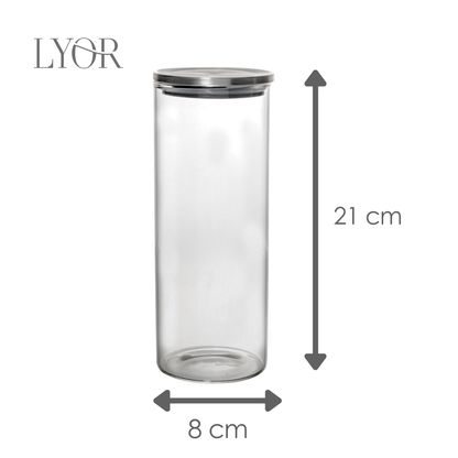 Pote Hermético de Vidro Borossilicato com Tampa em Metal 750ml - Lyor