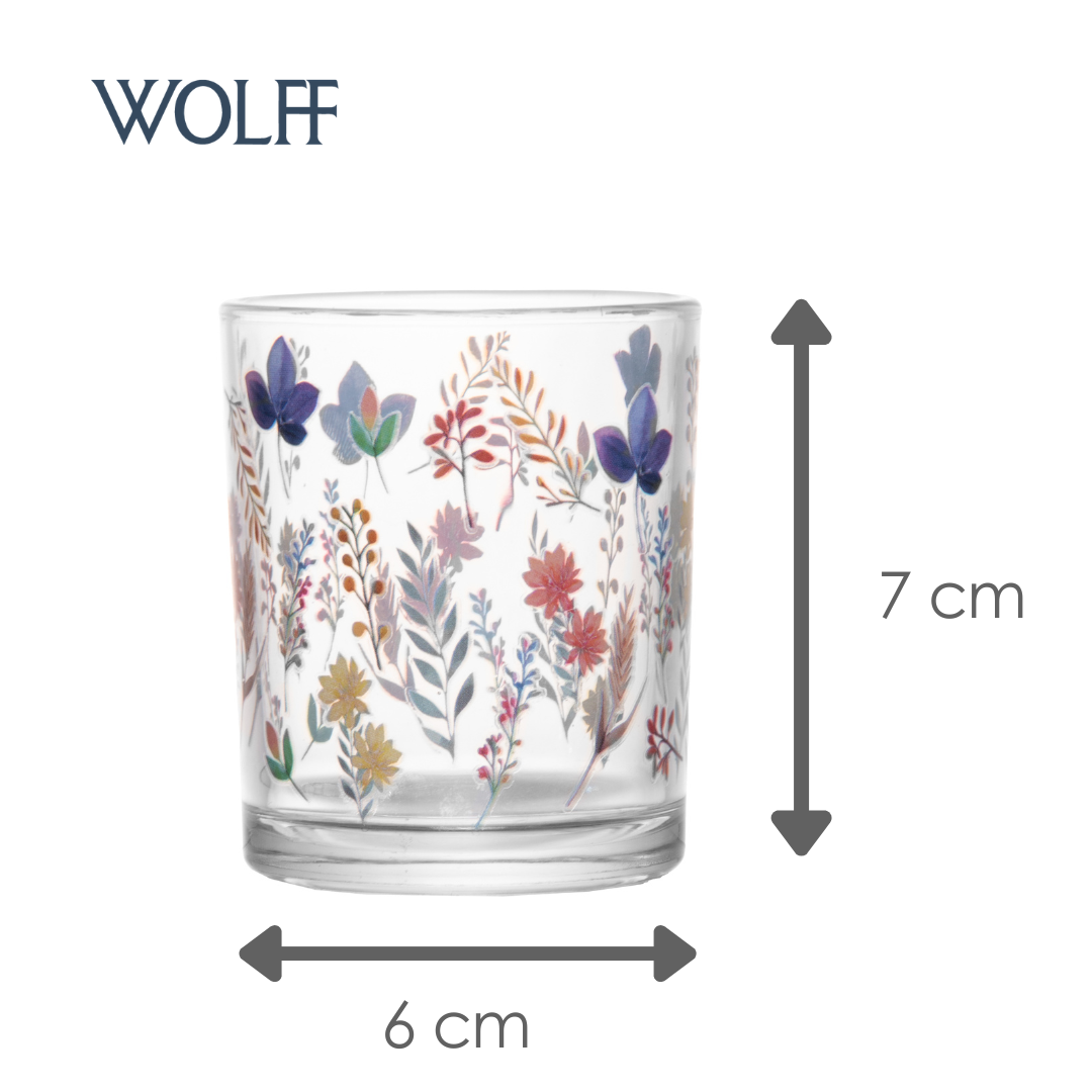 Conjunto 2 Porta Vela Brisa Floral Vidro - Wolff