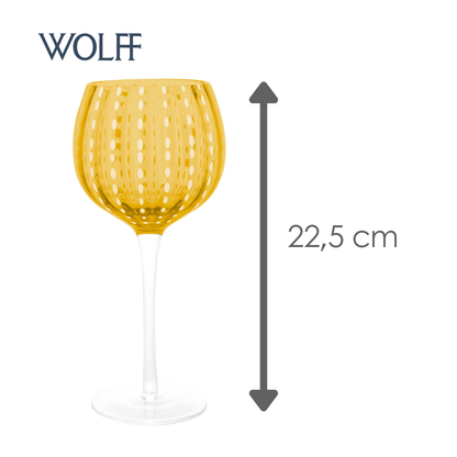 Conjunto 2 Taças de Vinho de Vidro Orquídea Âmbar 450ml - Wolff