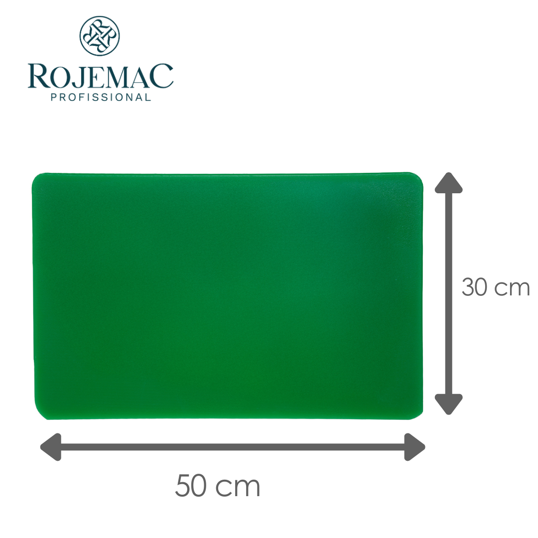 Placa de Corte 50cm x 30cm x 1,5cm Verde Polietileno - Rojemac Profissional