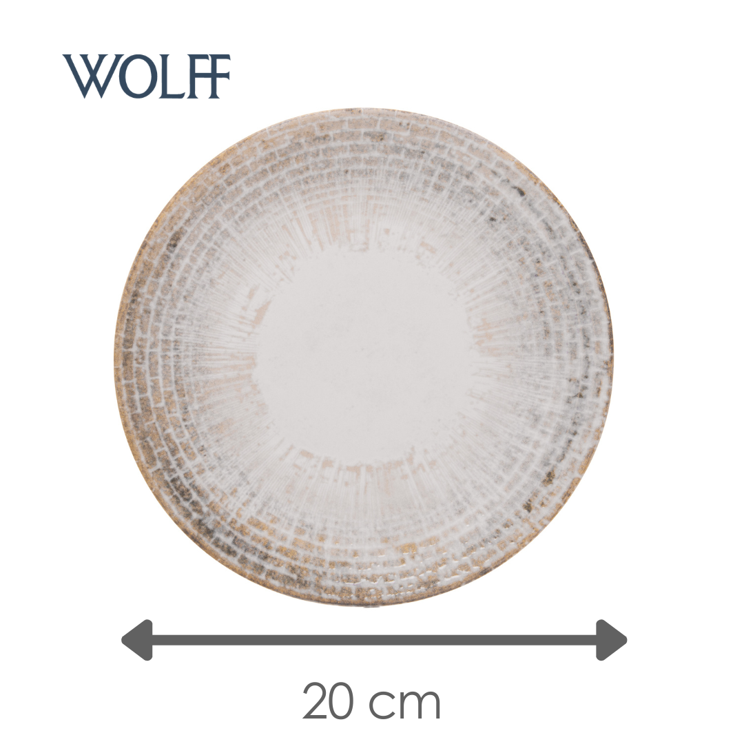 Prato para Sobremesa Maréa 20cm Off White Cerâmica - Wolff