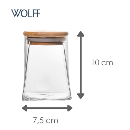 Porta Mantimento de Vidro Borossilicato com Tampa de Bambu 350ml - Wolff