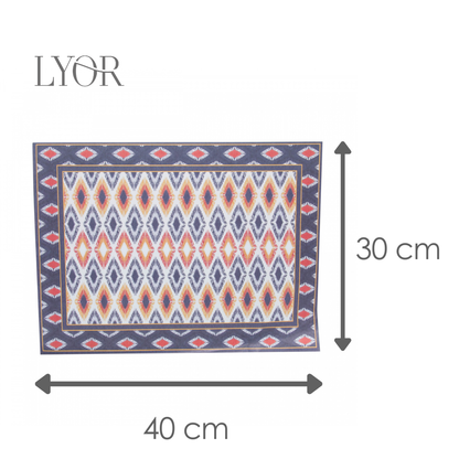 Conjunto 24 Jogos Americanos de Papel Ikat 40cm x 30cm - Lyor