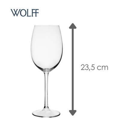 Jogo 6 Taças de Vinho Tinto De Cristal Ecológico Bohemia Veronica 450ml - Wolff