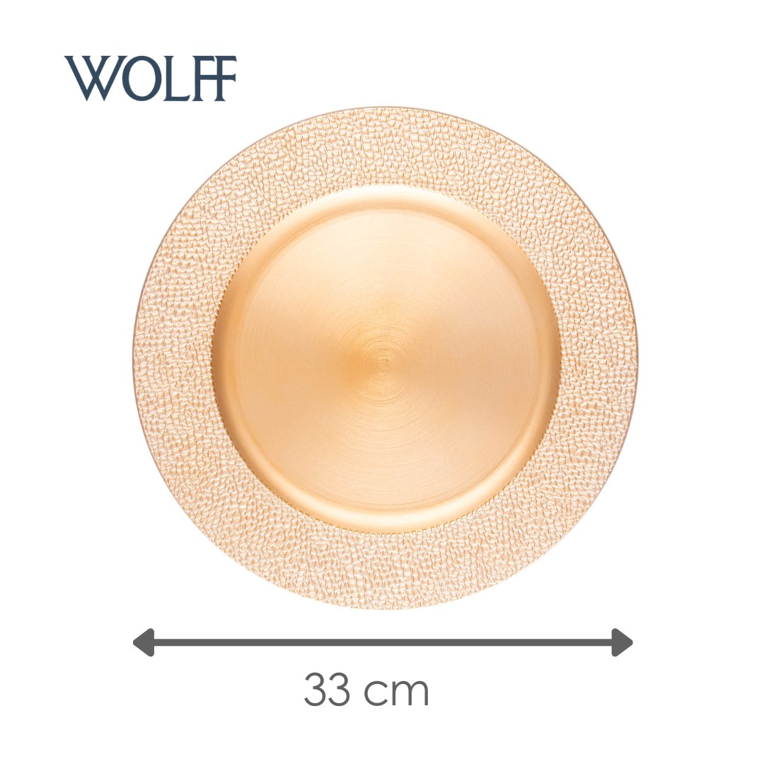 Sousplat Moledo 33cm x 2cm Dourado Plástico - Wolff