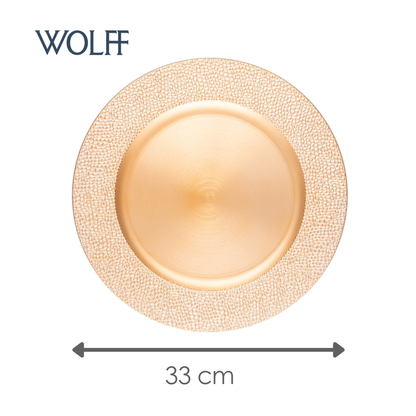 Sousplat Moledo 33cm x 2cm Dourado Plástico - Wolff