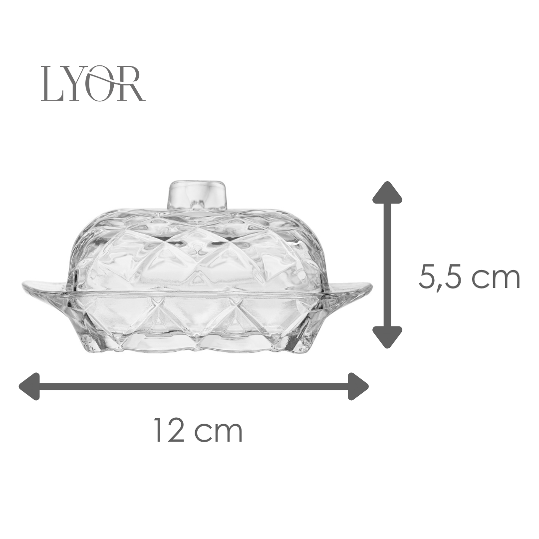 Manteigueira Petit Deli Diamond 12cm x 7cm x 5,5cm Cristal - Lyor