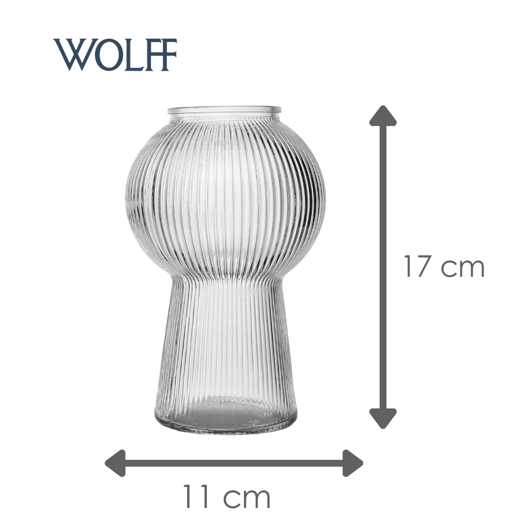 Vaso Lines 17cm x 11cm Vidro - Wolff