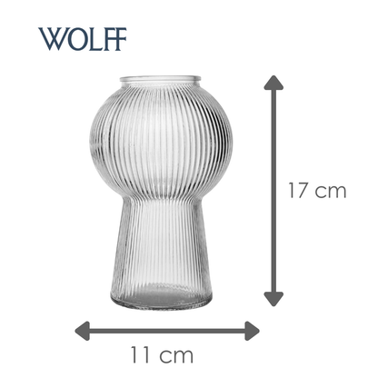 Vaso Lines 17cm x 11cm Vidro - Wolff