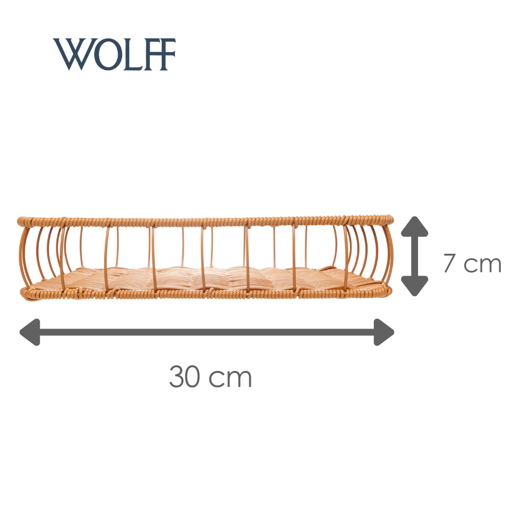 Bandeja Retangular Olaria 30cm x 20cm x 7cm Natural Plástico - Wolff