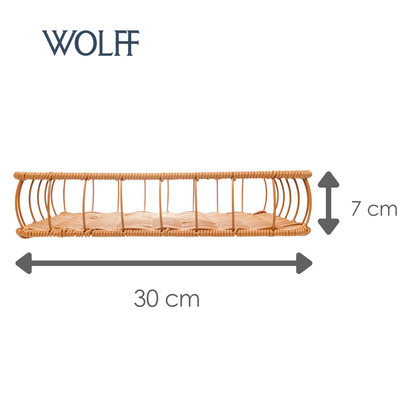 Bandeja Retangular Olaria 30cm x 20cm x 7cm Natural Plástico - Wolff