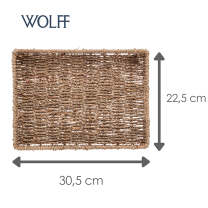 Bandeja de Sisal 30,5cm x 22,5cm x 4cm - Wolff
