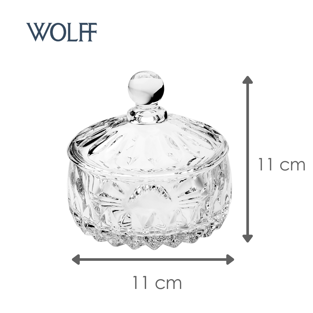 Potiche Decorativo de Cristal Louise 11cm x 11cm - Wolff