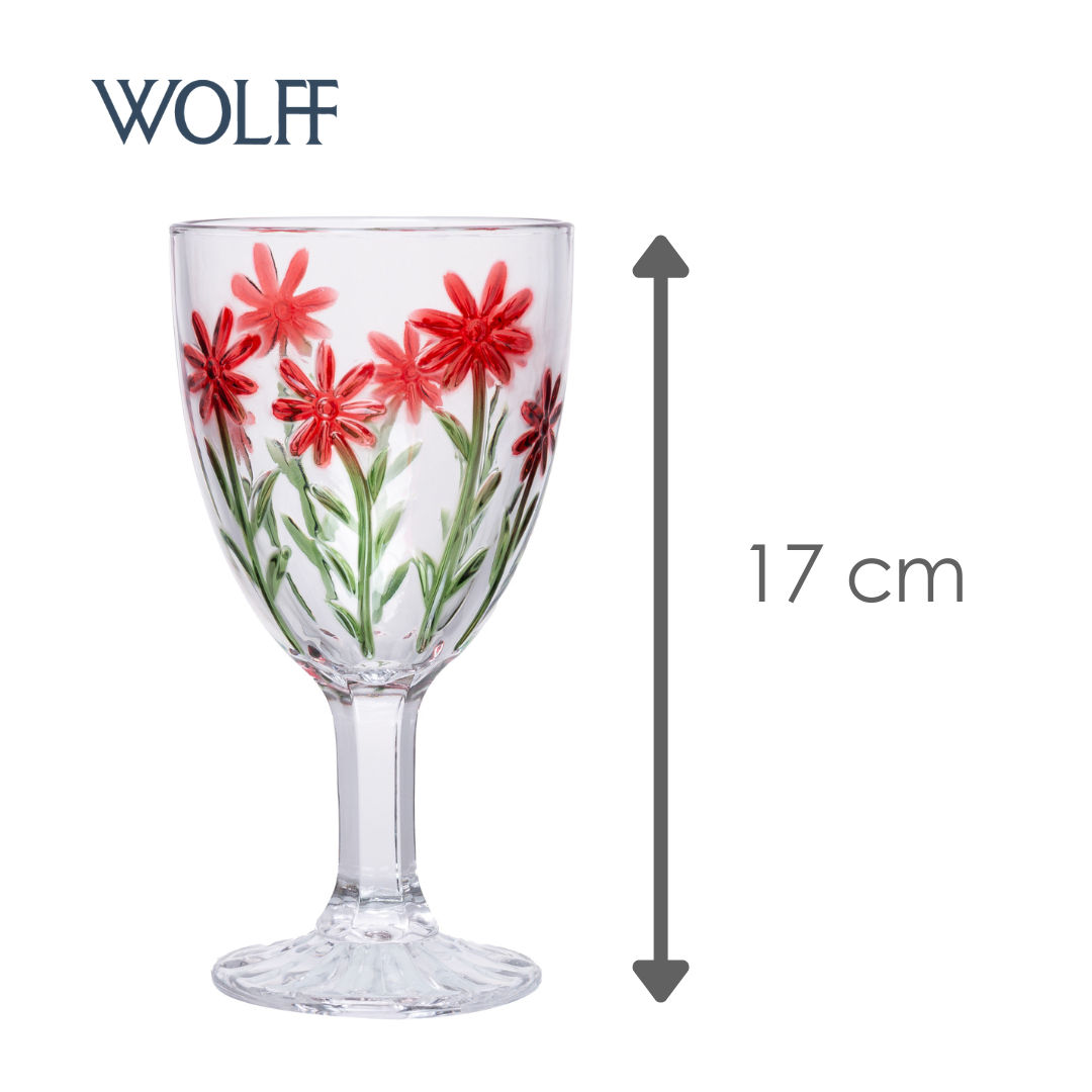 Taça Red Flower 320ml Cristal Ecológico - Wolff