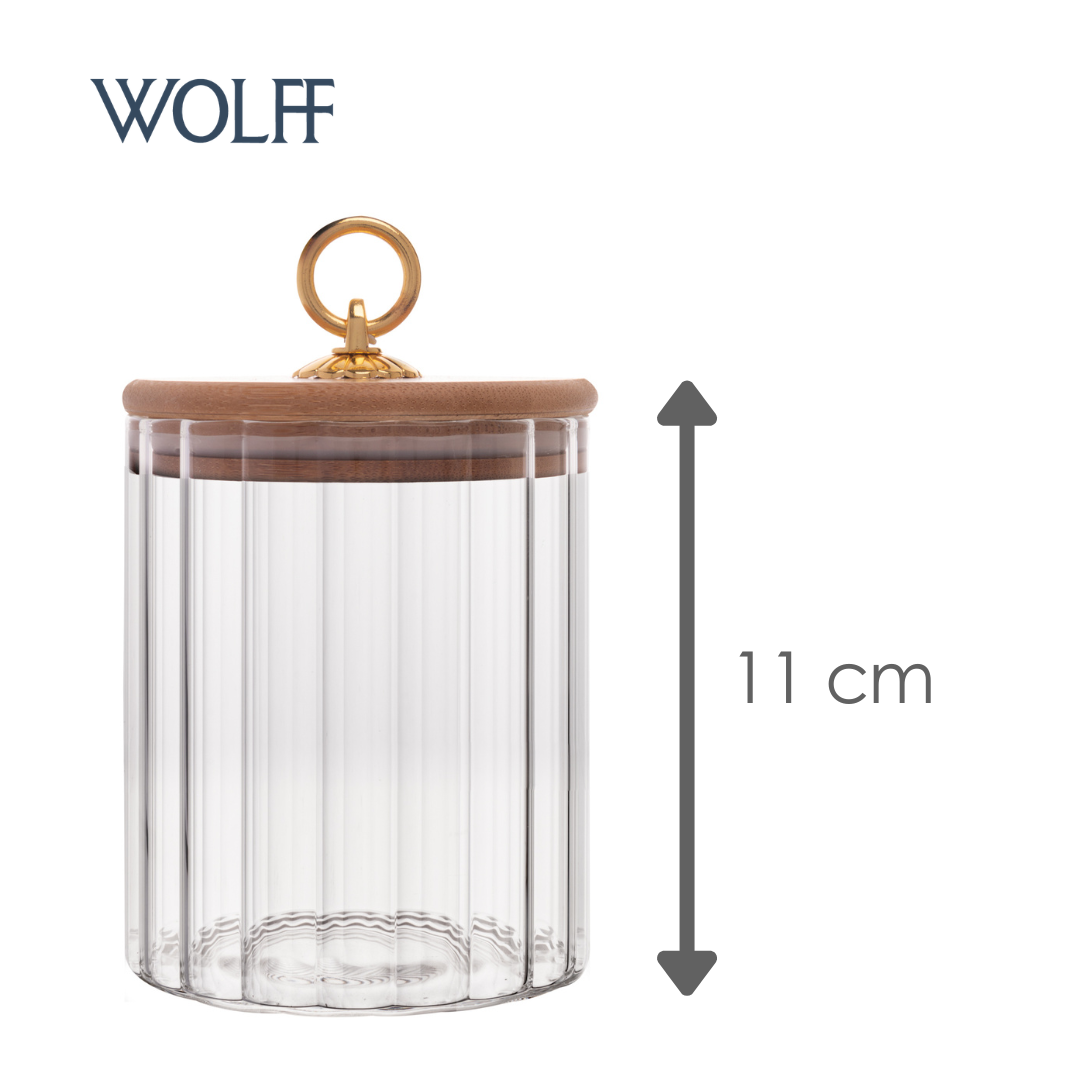 Porta Mantimento de Vidro Borossilicato com Tampa de Bambu Classic 510ml - Wolff