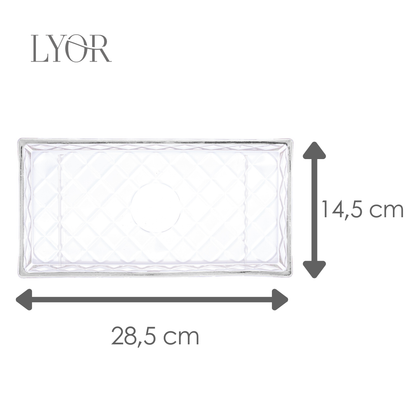 Travessa para Servir de Cristal Deli Diamond 28,5cm x 14,5cm x 2cm - Lyor