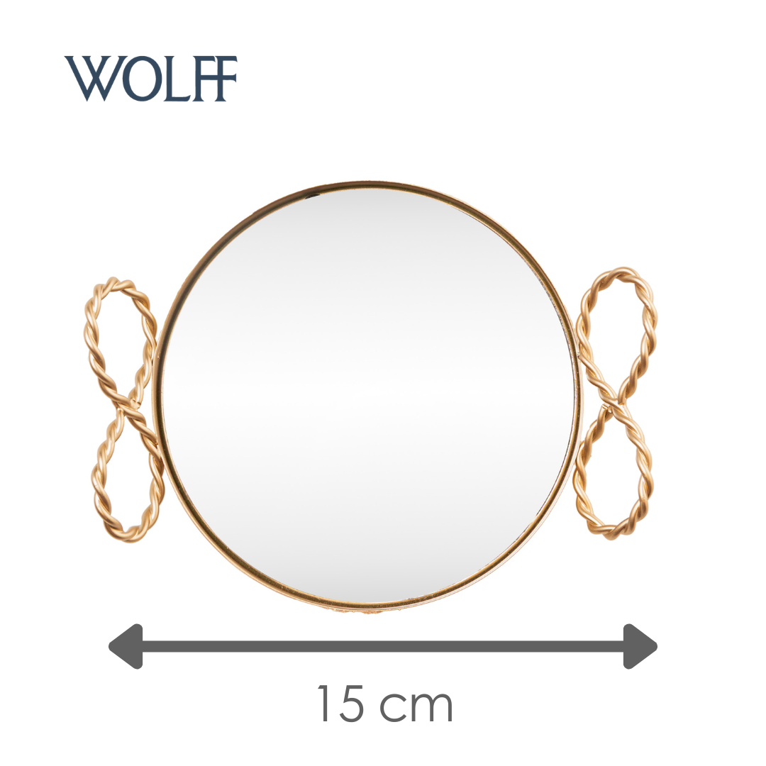 Bandeja Decorativa Cortesia 15cm x 13cm x 3cm Dourada Metal - Wolff