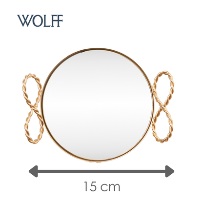 Bandeja Decorativa Cortesia 15cm x 13cm x 3cm Dourada Metal - Wolff
