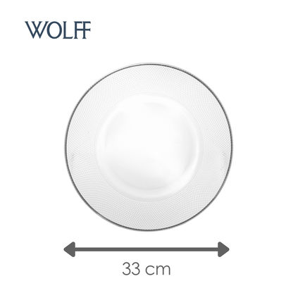 Sousplat com Fio Prata Thin Edge 33cm Cristal - Wolff