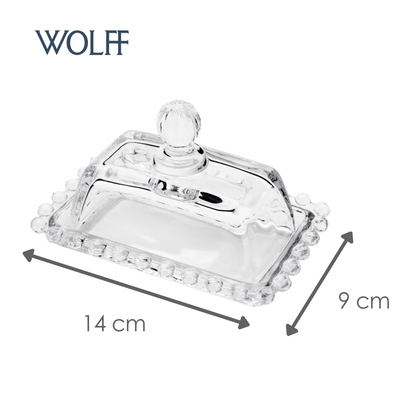 Manteigueira de Cristal Pearl 14cm x 9cm x 8cm - Wolff