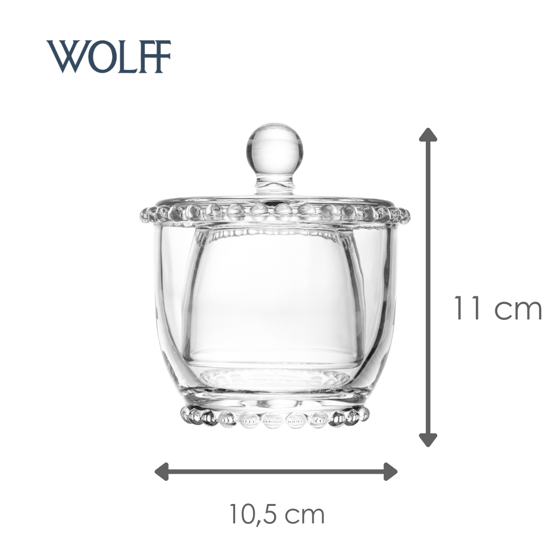 Manteigueira Francesa de Vidro com Tampa Pearl 10,5cm x 10,5cm x 11cm - Wolff