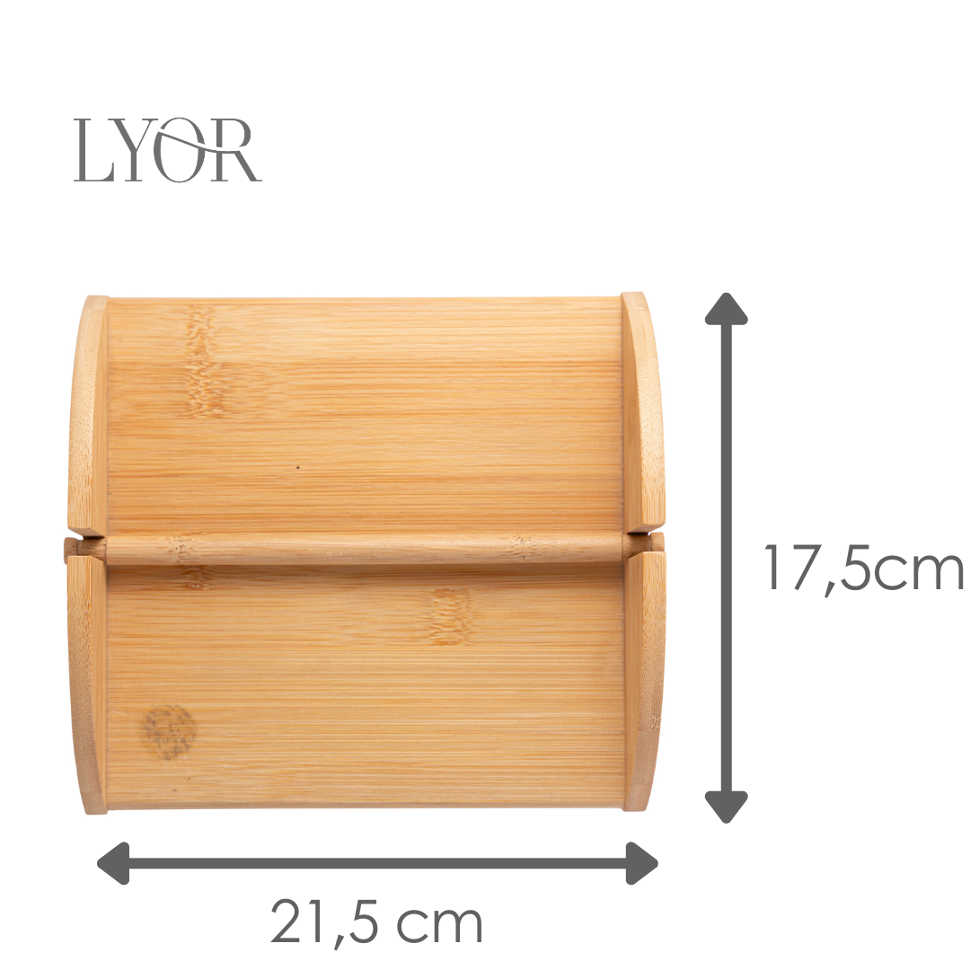 Porta Guardanapos de Bambu 21,5cm x 17,5cm x 5,5cm - Lyor