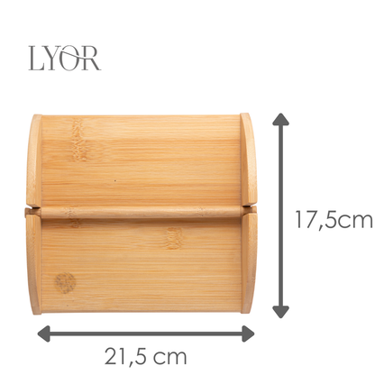 Porta Guardanapos de Bambu 21,5cm x 17,5cm x 5,5cm - Lyor